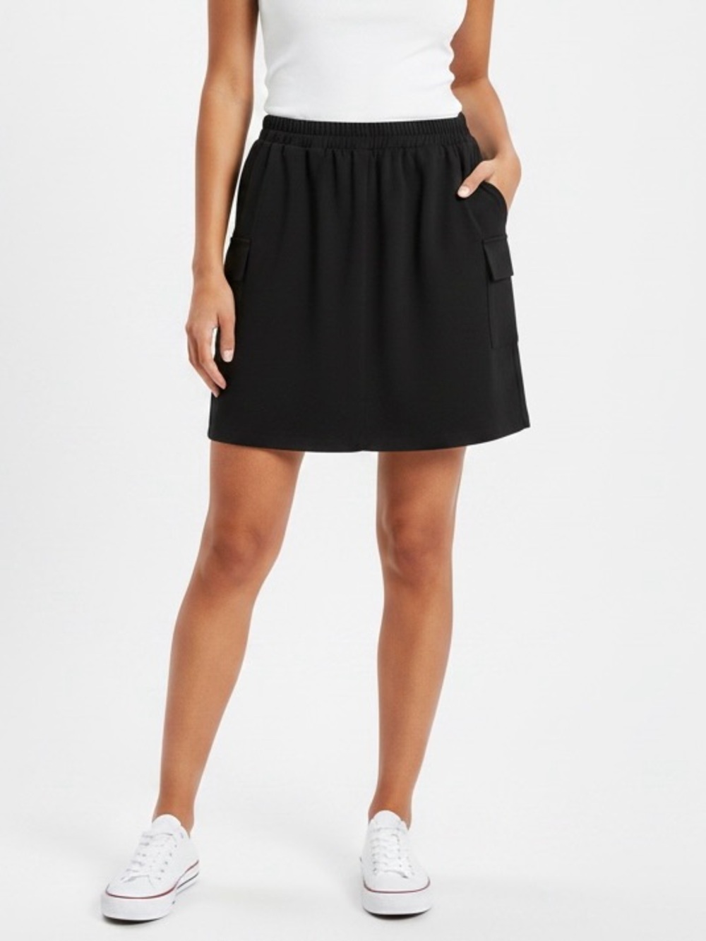 Self Esteem Short Black Cargo Skirt